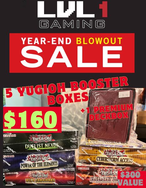 YGO 5 Booster Box + Premium Deck Box Bundle