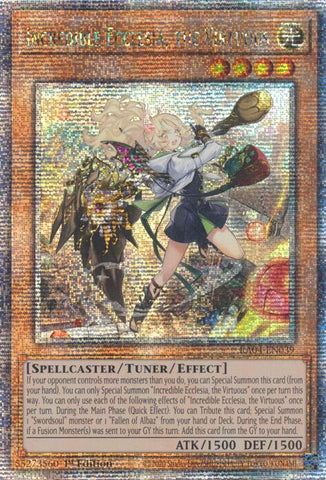 Incredible Ecclesia, the Virtuous (New Art) [RA04-EN039] Quarter Century Secret Rare