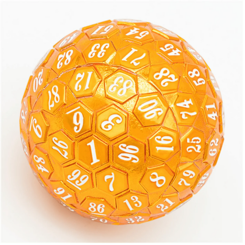 45 MM Metal D100 - Orange with White Font