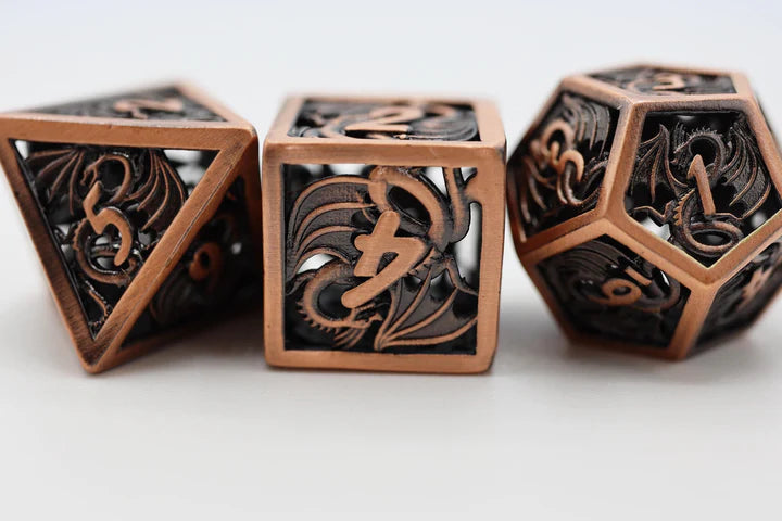 Dragon Essence Hollow Metal RPG Dice Set