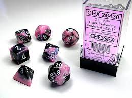 Chessex Dice: Gemini 2 - Polyhedral Black Pink/White