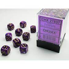 Chessex: Vortex Purple/Gold 12Mm D6 Dice