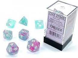 Chessex Nebula Polyhedral 7-Die Set (Wysteria/White)