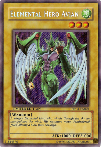 Elemental Hero Avian [EHC1-EN001] Secret Rare