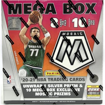 2020/21 Panini Mosaic Basketball Mega 80-Card Box (Pink Fluorescent Prizms!)