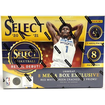 2020/21 Panini Select Basketball Mega Box (Red, White, Green Cracked Ice Prizms!)
