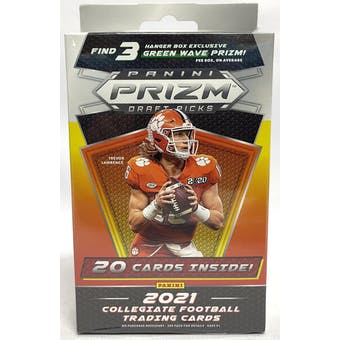 2021 Panini Prizm Draft Picks Football Hanger Box (20 Card) (Green Wave Prizms)
