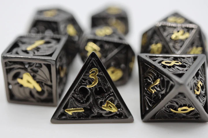 Dragon Essence Hollow Metal RPG Dice Set