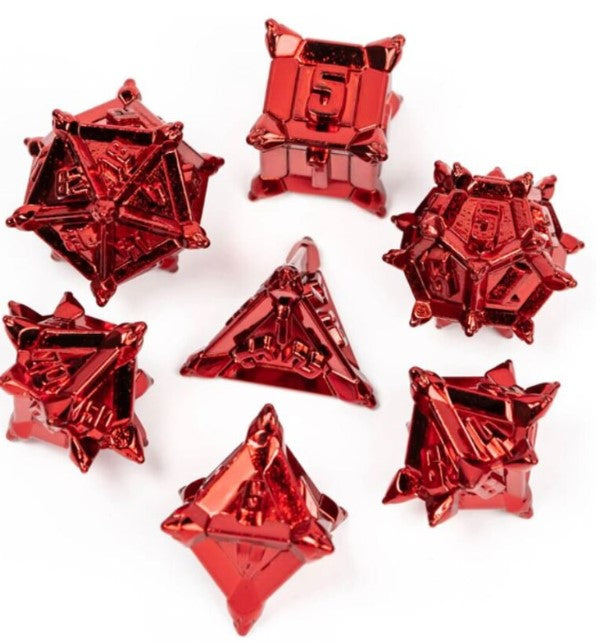 Red Flail RPG Metal Dice Set