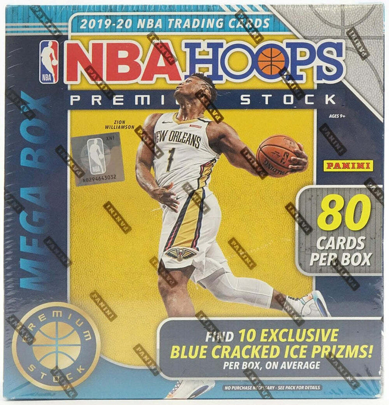 2019-2020 Panini NBA Hoops Premium Stock Basketball Mega Box BLUE Cracked Ice