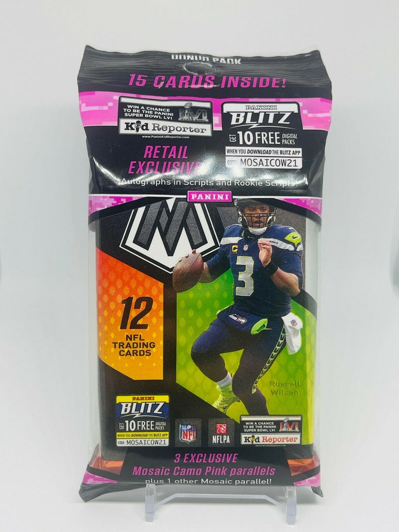 2021 Panini Mosaic NFL Football Cello Pack 15 Cards Brand New Factory Sealed